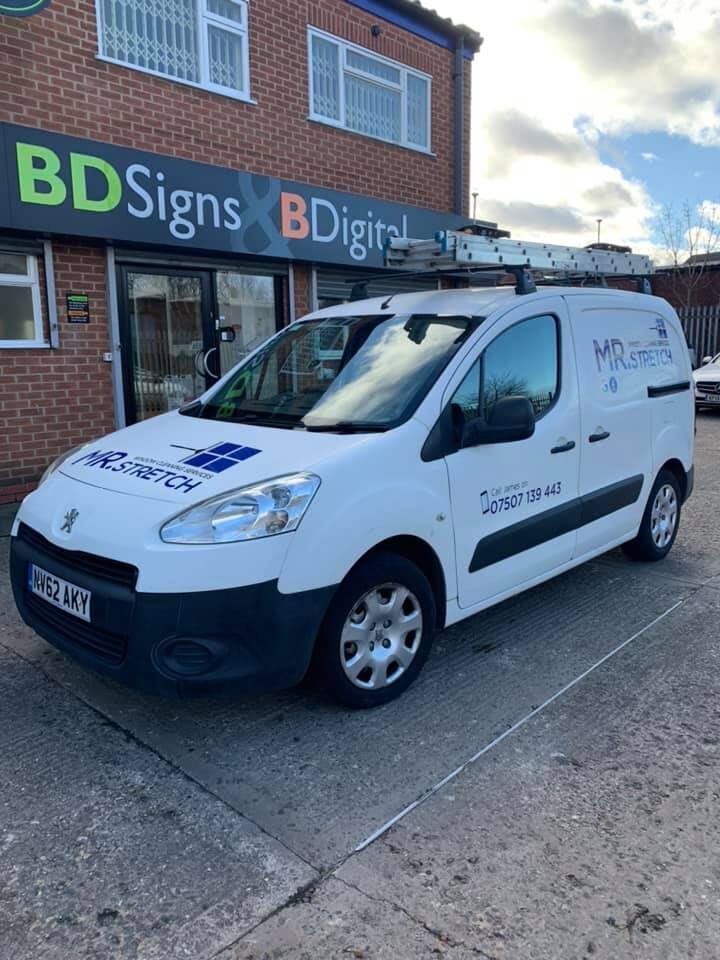 BD Signs branded van outside the Nottingham workshop