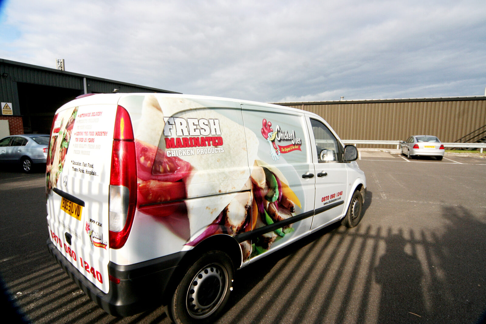 Van livery with printed food photography down the side
