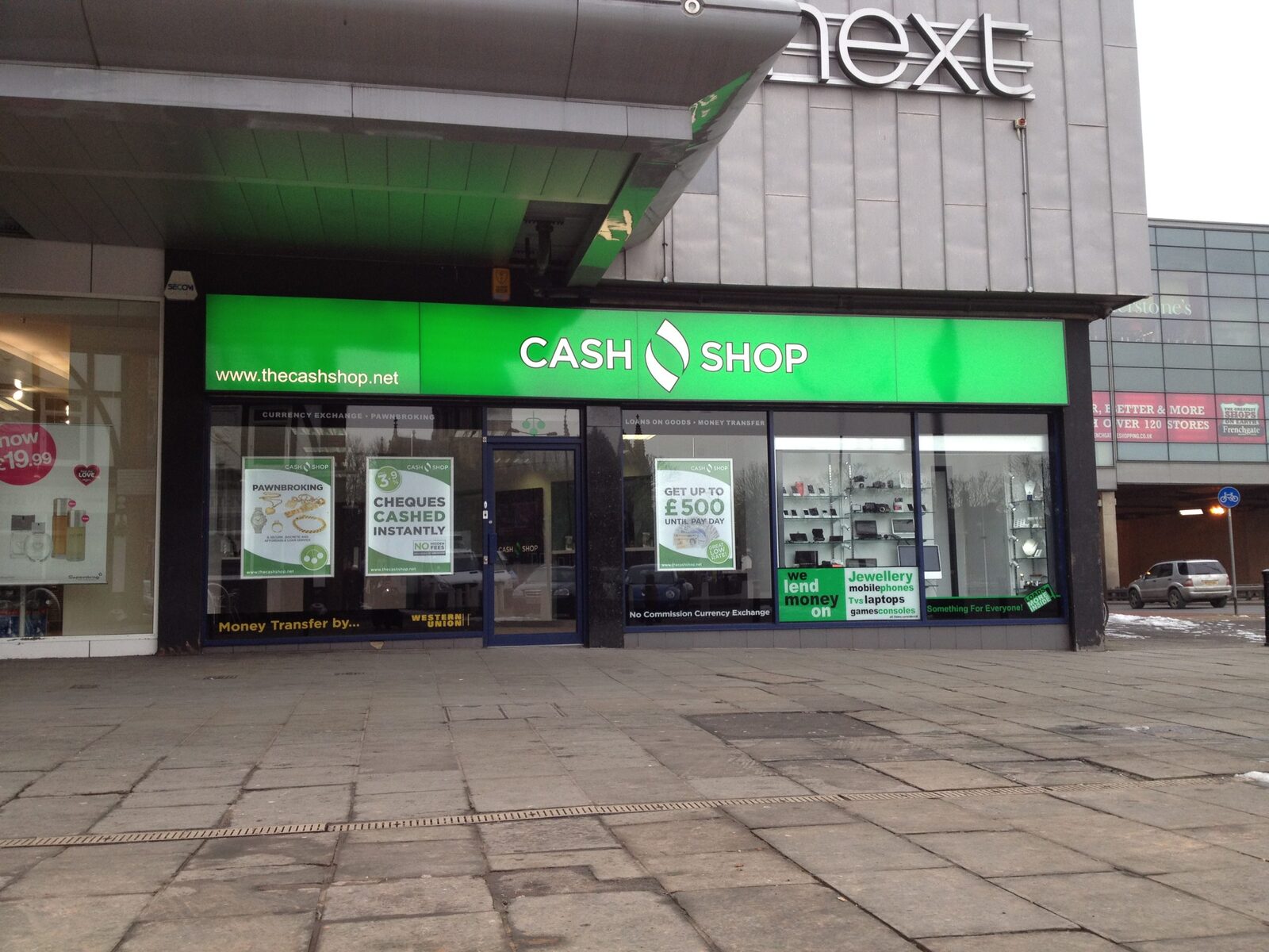 Cash Shop illuminated shopfront fascia